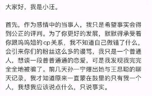 孙一宁前任发文爆料新闻,独家爆料背后的真相与内幕  第3张